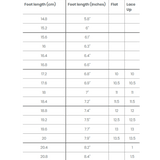 Energetiks Shoe Sizing Chart for Kids