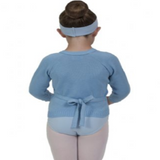 Primrose Baby Blue Knitted Look Child Ballet Wrap Top 