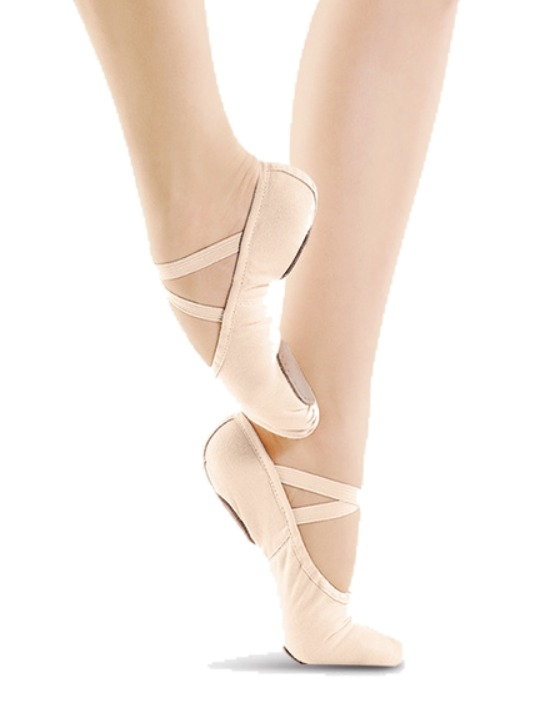 Dancer's legs with So Danca Split Sole Canvas Ballet Shoes on their feet