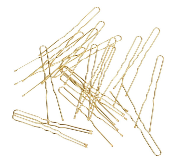A pile of gold coloured ripple pins