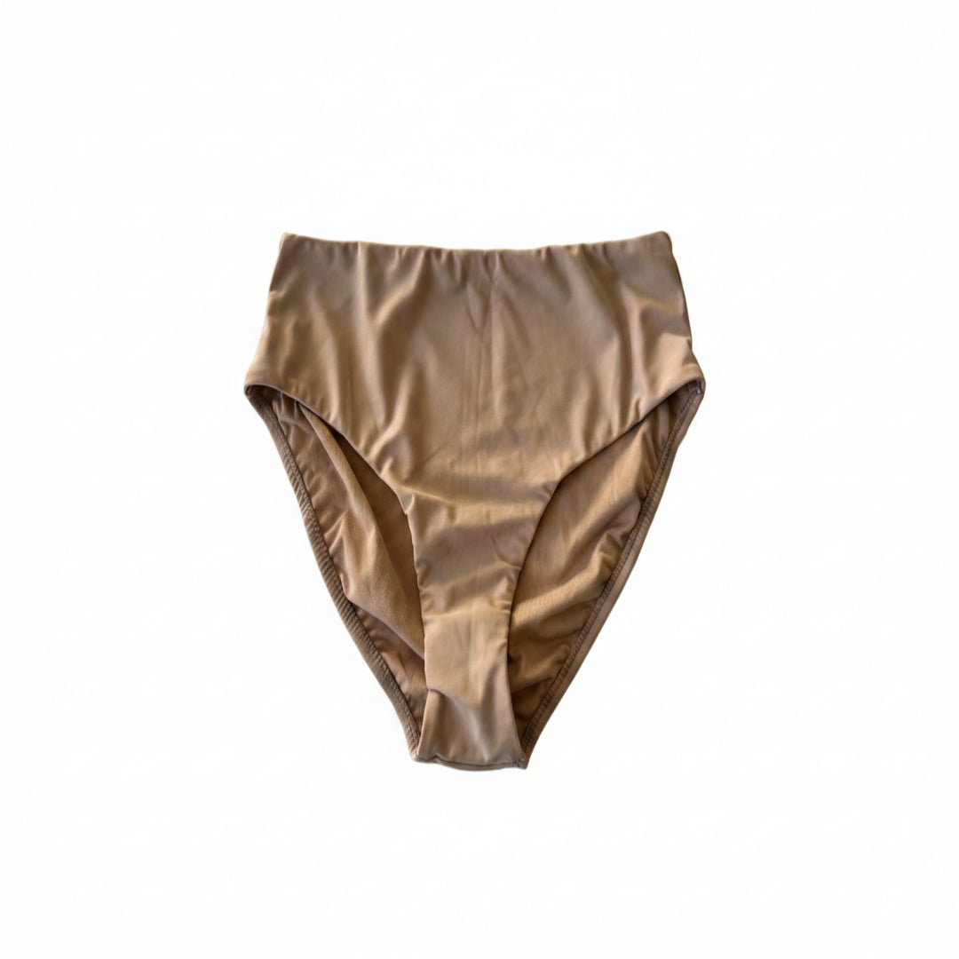 A pair of high-waisted audition undies in nude
