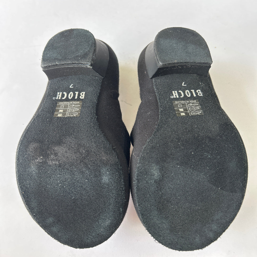 Rear view of pair of second hand Bloch Character Shoes in size 7