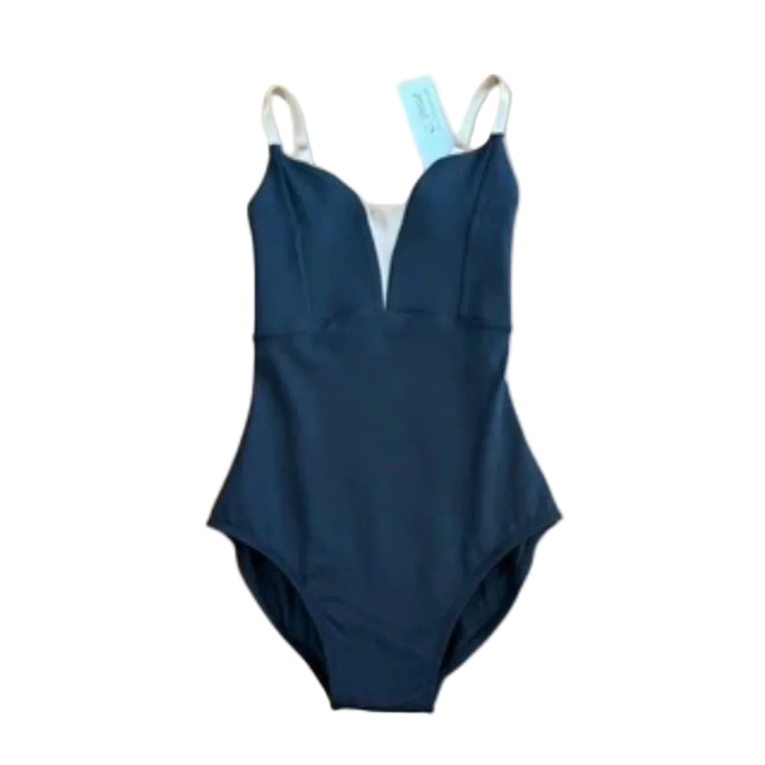 Black Ballet Leotard with nude colour mesh insert and nude thin straps