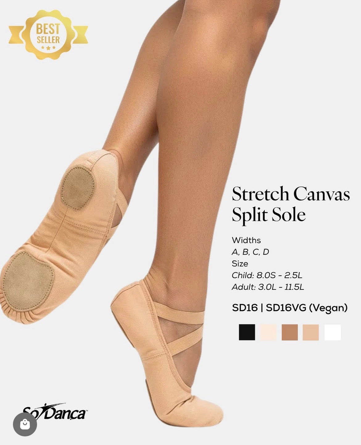 So Danca Split Sole Canvas Ballet Shoes
