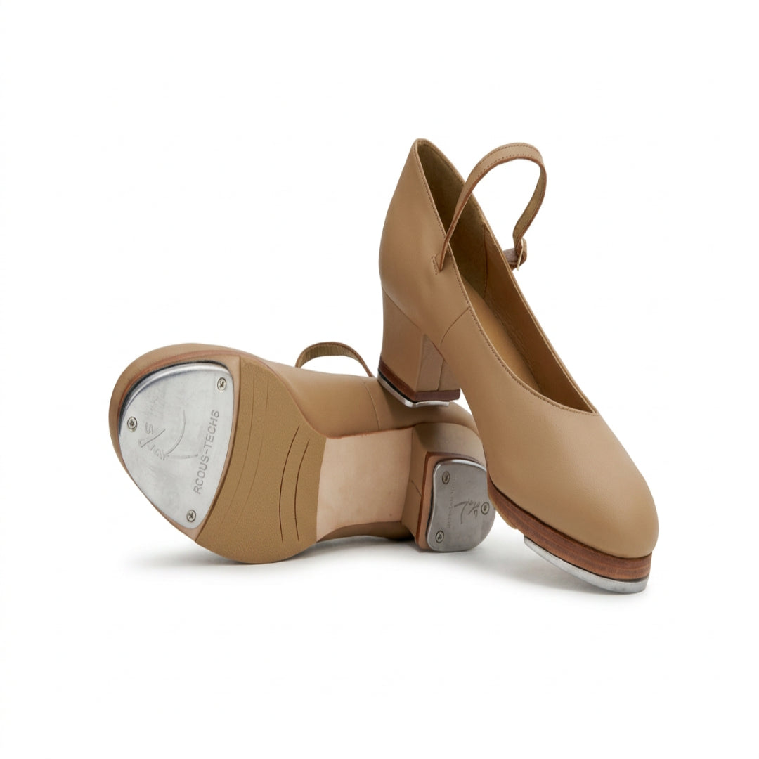 Slick High Heel Double Sole Tan Tap Shoes