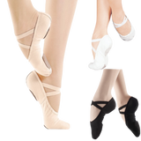 So Danca Split Sole Canvas Ballet Shoes in Pink, White & Black 