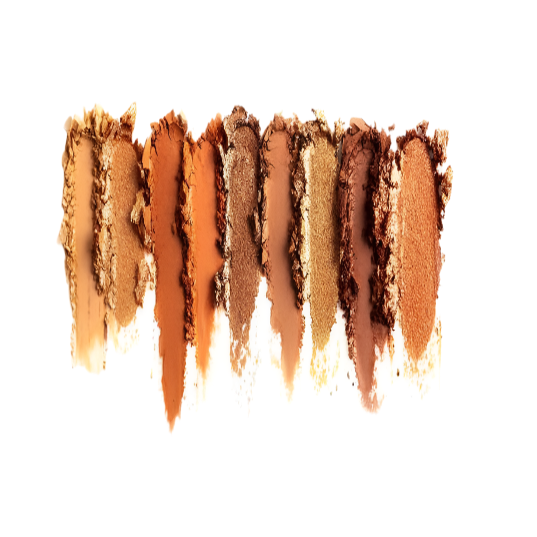 Row of sunkissed nude eyeshadows