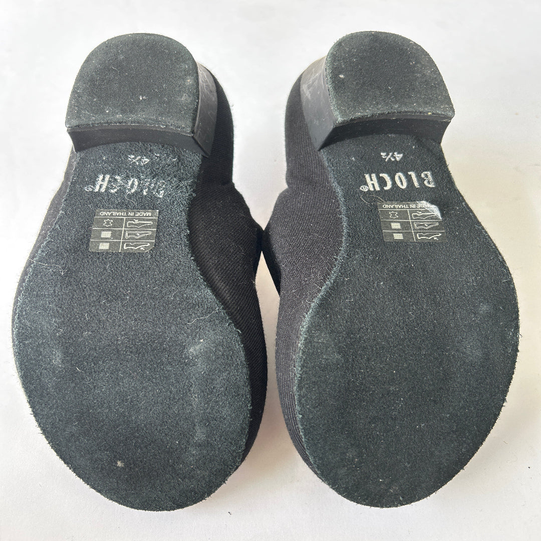 Rear view of pair of second hand Bloch Character Shoes in size 4.5