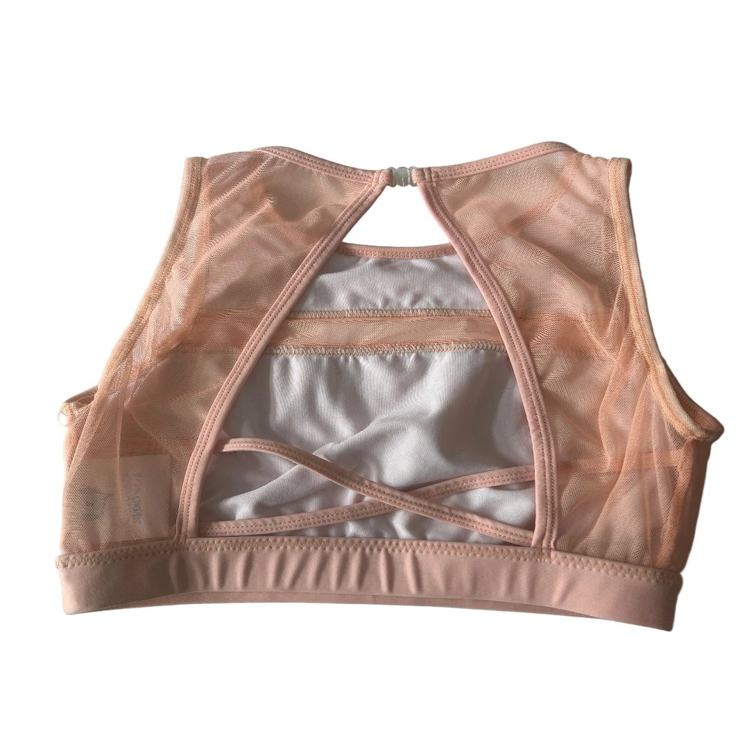 Rear view of a Cosi G athletic crop top