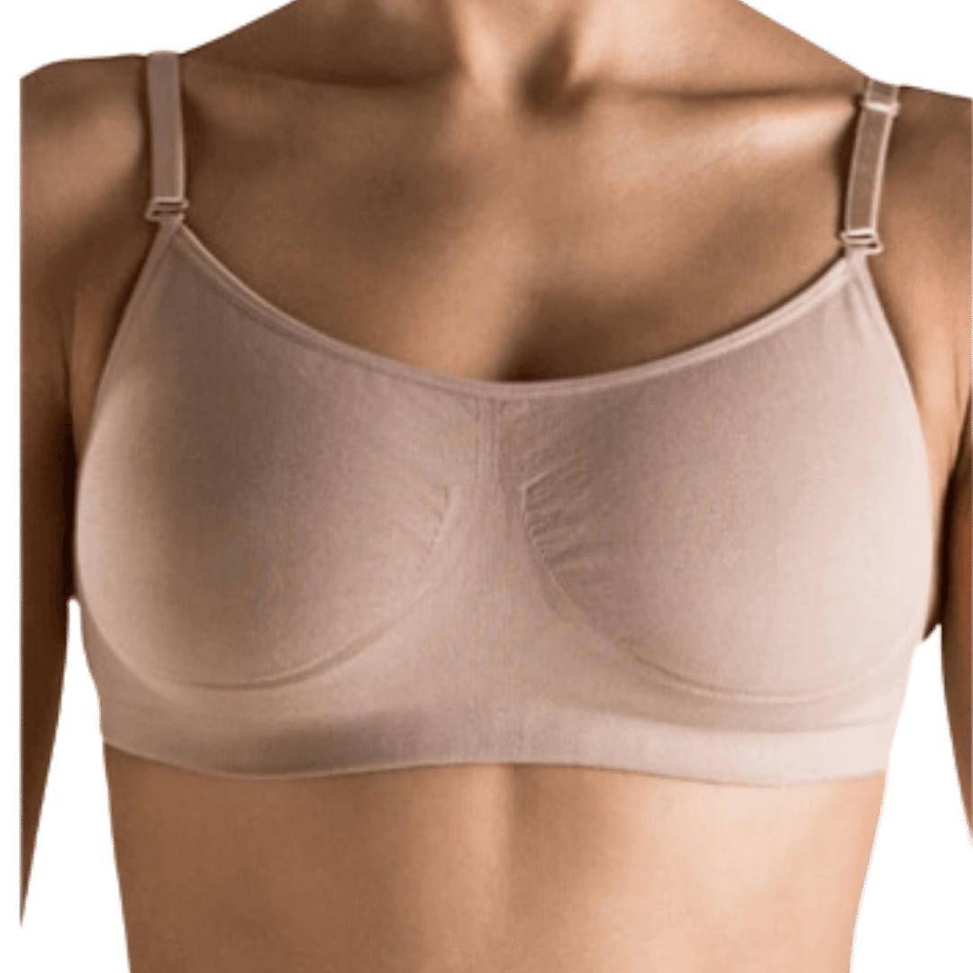 Dance Crop Bra with Clear Shoulder & Back Straps
