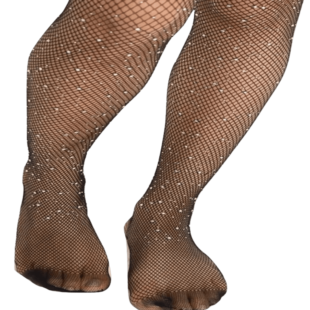 Footed Diamanté Fishnet Tights - Sand or Black – Active Style