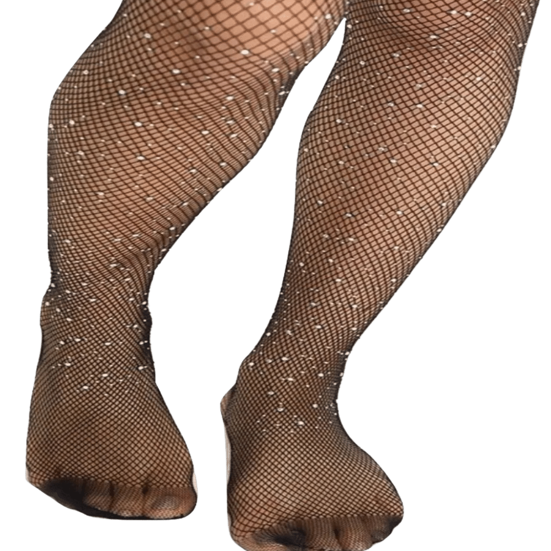 Diamante Fishnet Tights in Black 