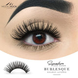 Close-up of an eye with ModelRock Burlesque double layered lashes 