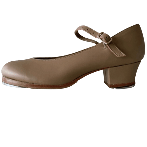 Slick High Heel Double Sole Tan Tap Shoe