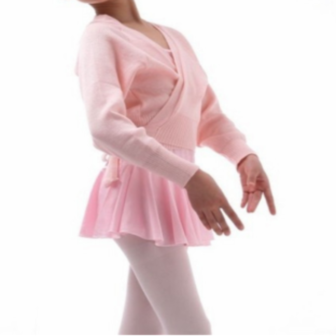 Primrose Pink Child's Knitted Look Ballet Wrap Top