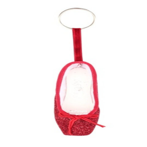 Pointe Shoe Keyring in Sparkly Red