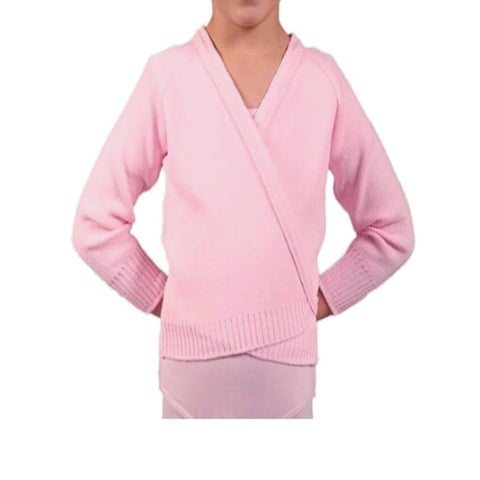 Primrose Pink Child's Knitted Look Ballet Wrap Top