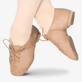 Tan Lace Up Jazz Shoes by Showstopper