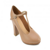 T-bar Chorus Shoes in Tan with a 7.5cm (3") Heel