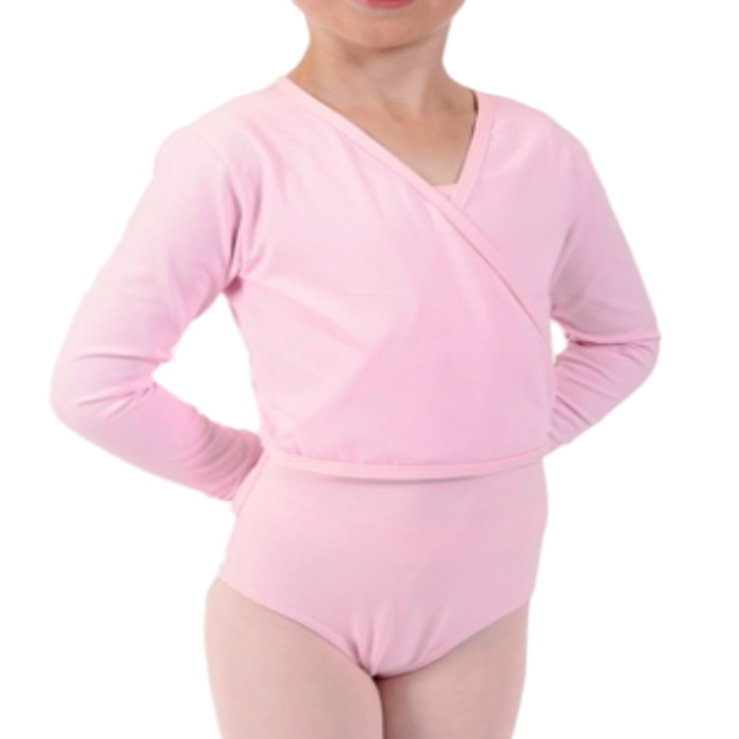 Violet Lycra Cross Over Ballet Wrap in Baby Pink 