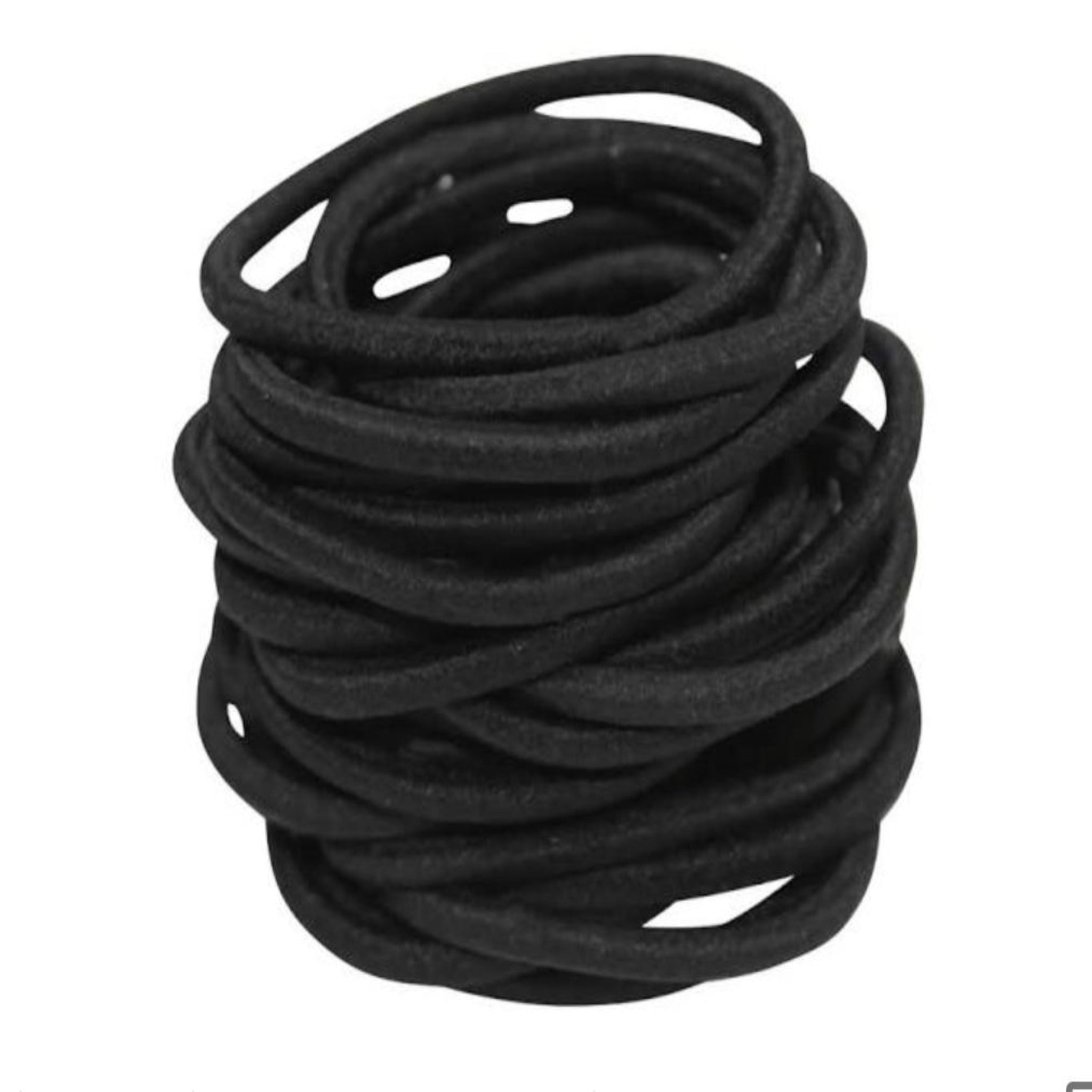 4mm Hair elastics in Black 10Pc