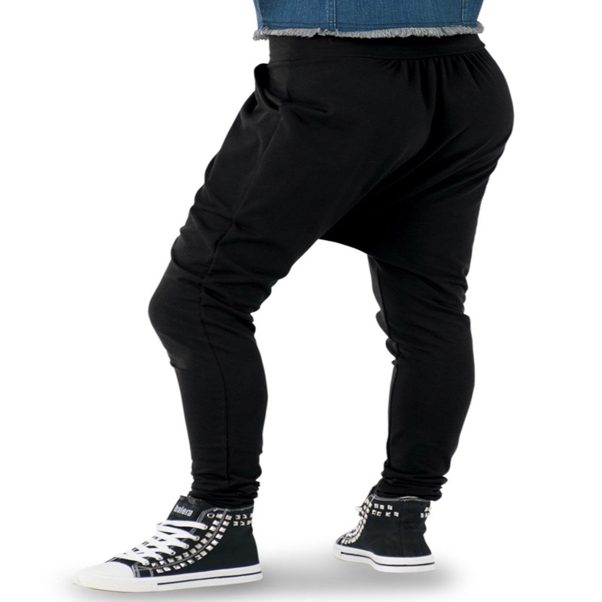 Black Cotton Harem Hip Hop Pants by Weissman