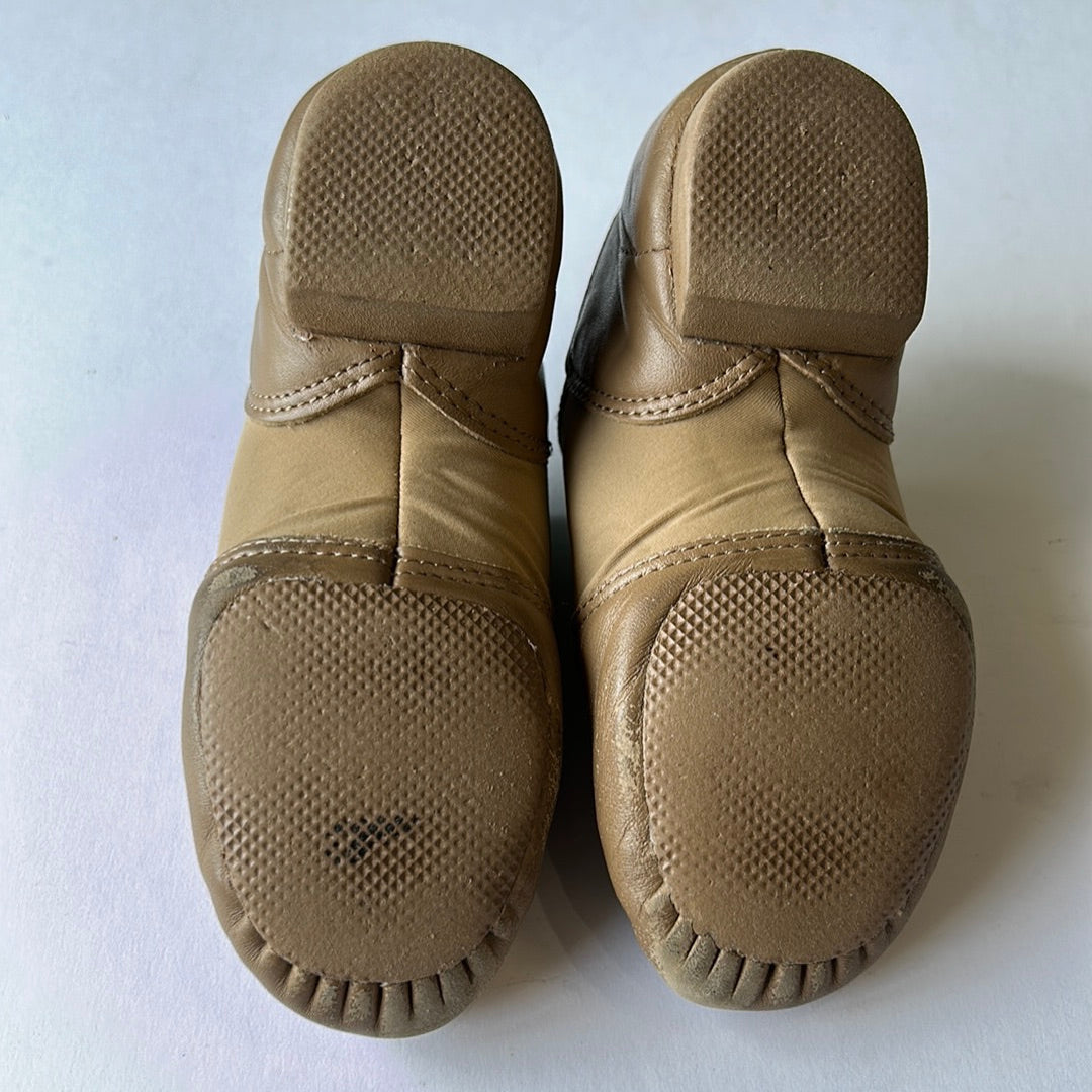 Pair of second hand tan DanceYou Jazz Shoes bottom view